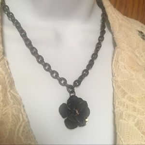 Gunmetal Rose on Heavy Chain